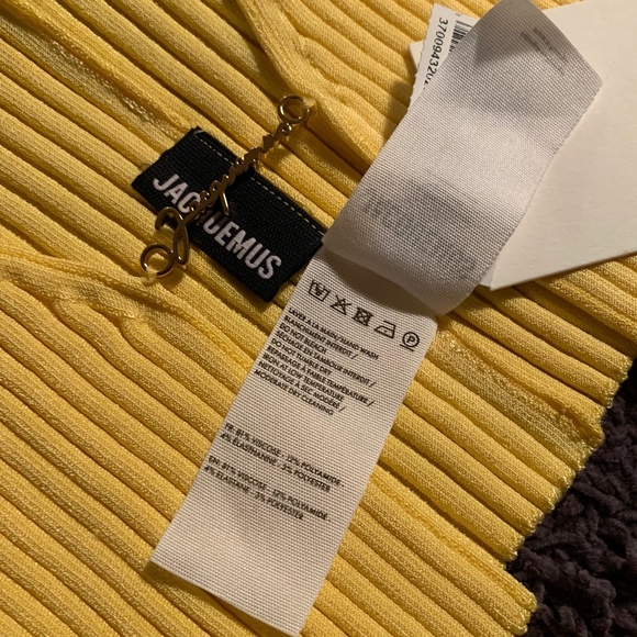 JACQUEMUS Yellow Le Raphia 'La Maille Pralu’ Cardigan - Picture 12 of 13